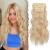 Feshfen clip in extensions 4PCs 50 cm full of head hair extensions with clips synthetic corrugated hair exension blond wavy hair extensions clip in hair part for women 180g
