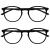 Opulize MET - Reading glasses Blue light filter 2 Pack slim round frame spring hinges improves sleep computer gaming reflective black men BB60-1 +1.00 diopttria black