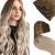 LAAVOO Clip in Hair Extensions Real Human Hair Ombre Light Brown to Ash Blonde Mix Platinum Blonde Balayage Remy Human Hair Clip in Extensions For Women 16 inch 5Pcs/80g 16 Inch # 1 8/18/60 HOT