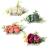 Cinaci 4 Pack Silver Metal Hair Side Combs Slides with Artificial Rose Flower Floral Wedding Bridal Headpieces Clips Hairpins Barrettes Bun Chignon Hair Accessories for Women Flower Girls Brides Bridesmaids