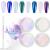 Allstarry White Chrome Nail Powder 4 PCS Color-Shift Chameleon Chrome Effect Powder Neon Aurora Glitter Dust Iridescent Pearlescent Pearl Pigment for Gel Polish Nail Art Decoration Resin Craft Chameleon Emerald