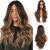 Esmee 24 inch long ombre brown wigs for women natural synthetic hair wig loosely wavy wigs wear heat -resistant for the daily party cosplay