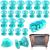 40 pieces of silicone curlers overnight big magic curler hair curly winder without heat hair curler for long short hair (pale cyan)