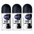 Nivea for Men Invisible for Black & White 48 Hours Deodorant Roll on 50 Ml. 3 Pack l