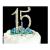 15 Cake Topper | Premium Bling Rhinestone Diamond Gems | 50th Birthday or Anniversary Party Decoration Ideas | Quality Metal Alloy | Perfect Keepsake Fifteen Gold