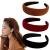 Euduq 3 pieces of hair tires women padded headband made of velvet retro style hair band vintage hair jewelry forehead straps for women and girls (black/burgundy red/brown)