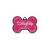 DogTap Solid digital dog brand bone with NFC chip and QR code for contact details and profile PVC metal waterproof robust 41.6 x 28.5 x 4.6 mm pink
