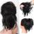 Tousled Updo Messy Bun Hair Extension Instant Ponytail With Elastic Rubber Band Updo Chignon Donut Scrunchies Extensions Hairpiece Synthetic Wavy Hair for Women Dark Black