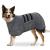 Basvii dog bemper made of microfiber bathrobe dog extra absorbent and fast drying with a Velcro fastener and adjustable shrink tape for large medium and small dogs L gray-L