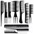 Oneleaf Styling Hair Comb 10PCS Hair Stylists Professional Styling Comb Set Variety Pack Great for All Hair Types & Styles black
