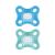 MAM Comfort Schnuller in the 2 Set particularly small and light baby pacifier for early & newborns made of 100% silicone with soft MAM SkinSoft suction part & pacifier box 0+ months blue/turquoise