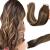 GOO GOO Tape in Hair Extensions Human Hair Chocolate Brown to Caramel Blonde 20pcs 50g Remy Human Hair Extensions Balayage Seamless Straight Real Hair Extensions Tape in Natural Hair 18 Inch 18 Inch (Pack of 1) #(4/27)/4 Chocolate Brown to Caramel Blonde