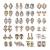 48pcs Nail Crystal AB Rhinestones, Nail Diamonds Glass Metal Gems Jewels Stones for 3D Nails Art Decoration(24 Styles) 48pcs(24 shapes)