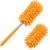 Microfiber Duster for Cleaning, Tukuos Hand Washable Dusters with 2pcs Replaceable Microfiber Head, Extendable Pole, Detachable Cleaning Supplies for Office, Car, Window, Furniture, Ceiling Fan Bright Orange