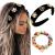 Coridy Black Baroque Headband Pearl Rhinestones Hairband with Beaded Hair Ties Handmade Velvet Hair Hoop Wide Head Band for Women (Elegant)