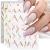 JMEOWIO 9 Sheets French Tip Nail Art Stickers Decals Self-Adhesive Glitter Wave Line Nail Supplies Nail Art Design Decoration Accessories