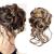 Hair part hair tendrils updos messy bun hair part hair pipe hairbun scrunchy extensions art hair tousled updo hair parts for women girls (#106 (black mix Ash blonde)))
