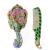 MULHUE Hand Held Mirror  Vintage Hand Mirror Peacock Flower Pattern Decorative Hand Mirror Metal Vanity Mirror Comb Set  Bronze