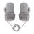 Toddler Kids Winter Warm Thick Plush Short Knitted Gloves With String for 1-3Yrs Grey
