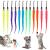 Cobee 12pcs Cat Worm Toy Refills Cat Wand Toy Replacement Refills Furry Tail Worm with Bells Assorted Teaser Refills with Bell for Cat Kitten Worm Refills Attachment for Cat Wand