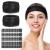 100 Pieces Disposable Headbands Soft Non Woven Facial Spa Headbands Cloth Stretch Skin Care Hair Band Salon Makeup Sauna Supplies Individually Packaged for Women Girls Black
