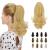 Sofeiyan 13" Ponytail Extension Long Curly Ponytail Clip in Claw Hair Extension Natural Looking Synthetic Hairpiece for Women Ash Blonde & Bleach Blonde Ash Blonde & Bleach Blonde 13"Claw Clip in