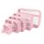 Llama Bella 5 Piece Diaper Bag Organizer Pouch Set Clear with Straps and Pacifier Case -- Pink