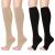 umorismo 2 Pair Flight Compression Socks Toeless Support Socks Open Toe Compression Stockings Calf Pressure Socks for Women Ladies Maternity Pregnancy Flying Travel Work Long Haul Flight L-XL