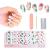 EBANKU Semi Cured Gel Nail Strips Blue Gel Nail Strips Long Lasting Waterproof Real Nail Polish Strips Wraps Stickers with Cuticle Stick Nail File Nail Wipes & Sealing(UV/LED Lamp Required) Pink Butterfly