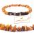 Amber necklace for dogs and cats with leather clasp against ticks and fleas 35-40cm