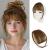 Sofeiyan pony clip in 100% Remy real hair fringe bangs human hair clip in pony fringe extensions natural bangs with temple hair parts real hair hair extension for women wispy bangs red -brown