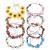 8 Pack Boho Flower Crown Floral Leaf Wreath With Ribbon Halo Headbands Hair Garland Wedding Bridal Bridesmaid Headpiece Tiara Sunflower Daisy Hairbands Hawaiian Party Accessories for Kids Women Girl