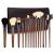ZOREYA Makeup Brush Set 15pcs Unique Walnut Makeup Brushes with NobilityProfessional Premium Synthetic Foundation Powder Concealers Eye Shadows Makeup brushes Set with Perfect Vegan Leather Bag A-Walnut