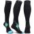 Physix Gear Compression Socks for Men & Women (20-30 mmhg) Best Graduated Athletic Fit for Running Nurses Shin Splints Flight Travel & Maternity Pregnancy - Boost Stamina Circulation & Recovery S-M Black - Blue Flower