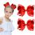 2 Pieces 4" Hair Bow Grosgrain Ribbon Hair Bows with Alligator Clips for Baby Girls Infant Toddlers Kids (Red)