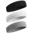 BEACE Sweatbands Sports Headband for Men & Women - Moisture Wicking Athletic Cotton Terry Cloth Sweatband for Tennis, Basketball, Running, Gym, Working Out Black/White/Gray