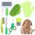 MIAOZ Rabbit Care Set with Nail Clippers and Trimmer Pet Hair Remover Long and File Flea Comb Shampoo Bath Brush for Rabbits Puppies Kittens Guinea Pigs Ferrets Small Animals (Green)