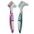 Gus Craft 2-Pack Denture Cleaning Brush Set- Premium Hygiene Denture Cleaner Set for Denture Care- Top Denture Cleanser Tool w/Multi-Layered Bristles & Ergonomic Rubber Handle (Green and Purple)