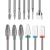 Depvko 13PC Nail Drill Bits Set, Drill Bits for Nails, 3pcs Tungsten Carbide Drill Bits+ 3pcs Ceramic Efile Nail Drill Bits+ 6pcs Diamond Drill Bits+ 1pcs Brush, 3/32 inch Nail Bits for Nail Drill 13Pcs
