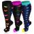 3 Pairs Plus Size Compression Socks for Women & Men 20-30 mmHg Wide Calf Extra Large Knee High Flight Socks Compression Stockings for Circulation Support 3XL 3PCS-Purple Black Blue