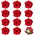 12 Pack Rose Floral Brooch Floral Hair Clips Mexican Hair Flowers Hairpin Party Supplies for Women Rose Hair Accessories Wedding Pack (Red)