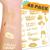 CORRURE 48pcs Birthday Tattoos - Gold Temporary Tattoos Metallic for Women and Men - Happy Birthday Squad Tattoos for Girls  18th 21st 25th 30th or Any Adult Bday - 11 Flash Party Tattoos