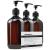 Empty Plastic Bottles with Pump Dispenser and 6pcs Labels Included, Refillable Travel Containers for Hand sanitizer Shampoo Lotion, etc - BPA/Paraben Free, 500ml/16.9oz (3 Pack)