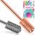 Dill Bits for Nails 2 PCS 3/32'' Safety Nail Drill Bits Smooth Top Carbide Bits for Acrylic Soft Gel Medium Nail Bit Set for Manicure Pedicure Beginners Bits Rose Gold & Sky Grey (M) Medium-M