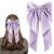 Bow Hair Clip Hair Bows for Women Big Bowknot Hairpin French Hair Clips with Long Ribbon Solid Color Hair Barrette Clips Soft Satin Silky Hair Bows for Women Girls(Purple)