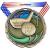 Decade Awards Golf Color Medal - 2.5 Inch Wide Tournament Medallion with Stars and Stripes American Flag V Neck Ribbon GOLD