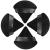 HEYMKGO Powder Puff 4 pcs Triangle Powder Puffs for Pressed Powder Velvet Setting Makeup Puff Powder Sponge with Strap Reusable Wet Dry Dual-use Face Make Up Cosmetics Cleansing Beauty Make-up Puff Black M