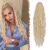 Fine long braid ponytail hair exension with cord strain long curly curly blond mixed bleaching blonde synthetic hair extension natural clip in hair part ponytail art hair hair braid for women 65 cm blonde bleach blonde