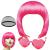 PLULON Peach Pink Bob Wig and Sunglass Set Neon Short Bob Wig Sunglass Pack Costume Colorful Cosplay Wig Hairpieces for Bachelorette Neon Party Favors Halloween Decorations Peach Pink Short
