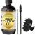 Organic Black Castor Oil - 100% Pure Hexane-Free Cold-Pressed Promotes Thicker Fuller Hair Eyelashes Eyebrows Hair Growth Oil Natural Hair Treatment + Scalp Massager - 4 fl oz Glass Bottle